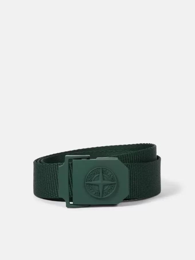 Cintura con fibbia ad ardiglione e logo Compass