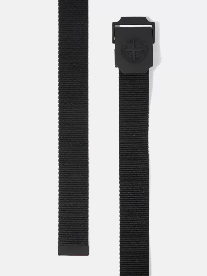 Cintura con fibbia ad ardiglione e logo Compass