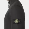 Felpa con mezza zip e tasche applicate