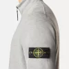 Felpa con mezza zip e tasche applicate