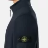 Felpa con mezza zip e tasche applicate