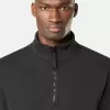 Felpa con mezza zip e tasche applicate
