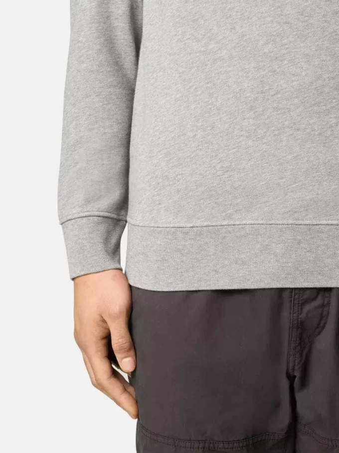 Felpa con mezza zip e tasche applicate
