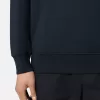 Felpa con mezza zip e tasche applicate