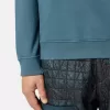 Felpa girocollo dalla vestibilità regolare con inserti a costine Felpa girocollo dalla vestibilità regolare con inserti a costine