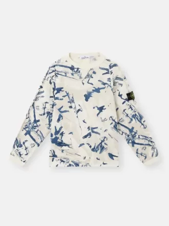 Felpa girocollo oversize con stampa mimetica