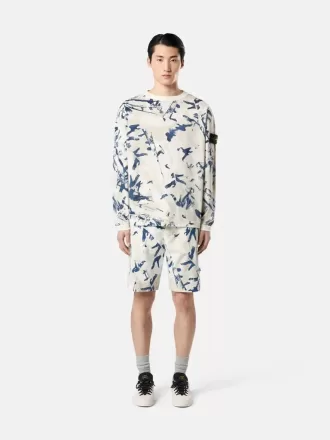 Felpa girocollo oversize con stampa mimetica