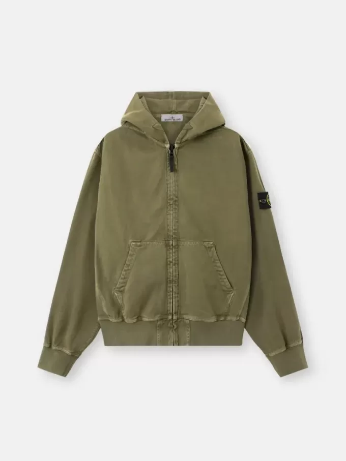 Felpa oversize con cappuccio e zip, inserti a costine Felpa oversize con cappuccio e zip, inserti a costine