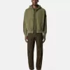 Felpa oversize con cappuccio e zip, inserti a costine Felpa oversize con cappuccio e zip, inserti a costine
