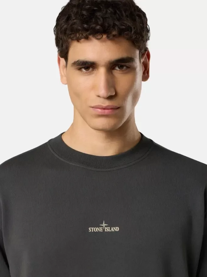 Felpa oversize con collo a girocollo e stampa “Industrial Four”