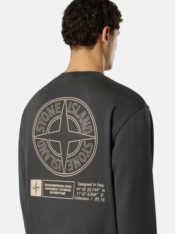Felpa oversize con collo a girocollo e stampa “Industrial Four”