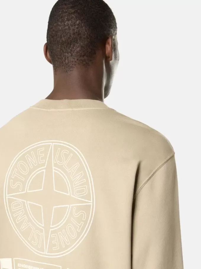 Felpa oversize con collo a girocollo e stampa “Industrial Four”