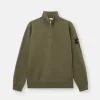 Felpa regular fit con mezza zip e inserti a costine Felpa regular fit con mezza zip e inserti a costine