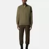 Felpa regular fit con mezza zip e inserti a costine Felpa regular fit con mezza zip e inserti a costine