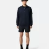 Felpa regular fit con mezza zip e inserti a costine Felpa regular fit con mezza zip e inserti a costine