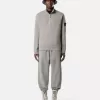 Felpa regular fit con mezza zip e inserti a costine Felpa regular fit con mezza zip e inserti a costine