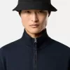 Felpa regular fit con mezza zip e inserti a costine Felpa regular fit con mezza zip e inserti a costine