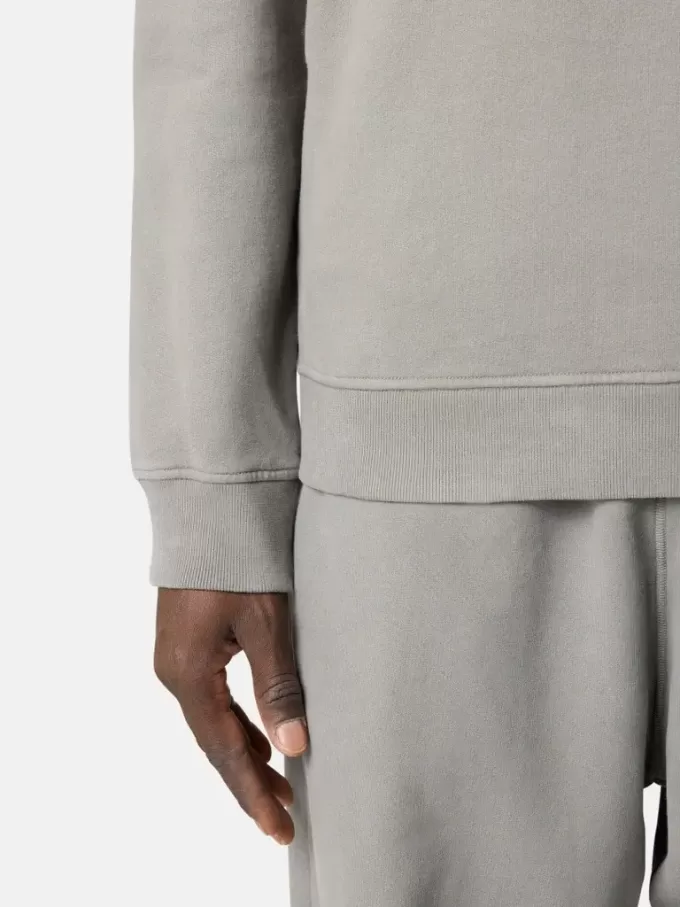 Felpa regular fit con mezza zip e inserti a costine Felpa regular fit con mezza zip e inserti a costine