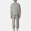 Felpa regular fit con mezza zip e inserti a costine Felpa regular fit con mezza zip e inserti a costine
