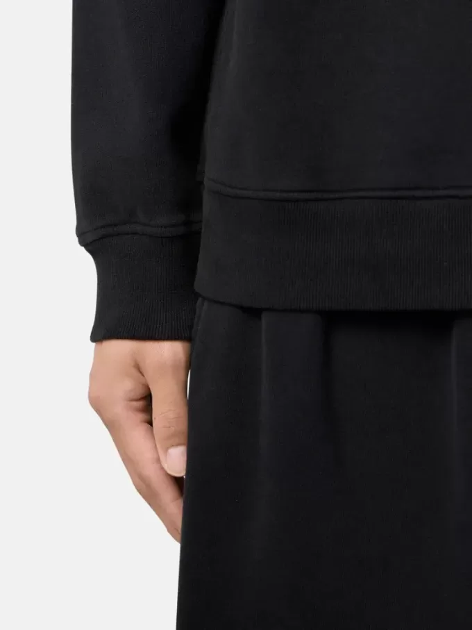 Felpa regular fit con mezza zip e inserti a costine Felpa regular fit con mezza zip e inserti a costine