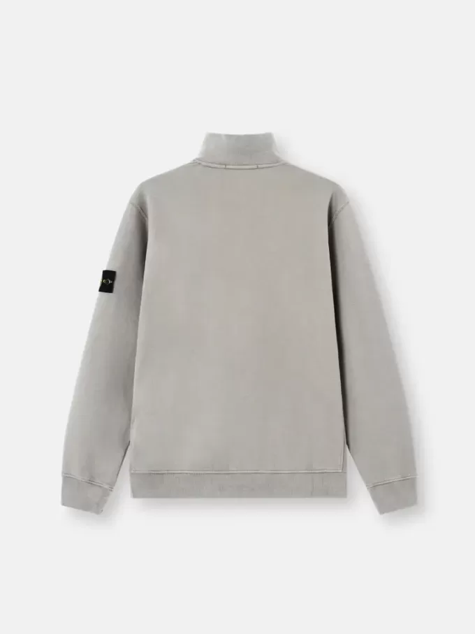 Felpa regular fit con mezza zip e inserti a costine Felpa regular fit con mezza zip e inserti a costine
