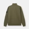 Felpa regular fit con mezza zip e inserti a costine Felpa regular fit con mezza zip e inserti a costine