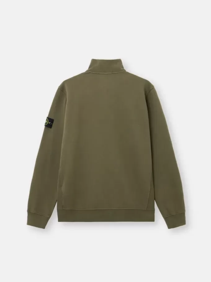 Felpa regular fit con mezza zip e inserti a costine Felpa regular fit con mezza zip e inserti a costine