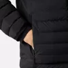 Giacca con cappuccio, tunnel senza cuciture per le piume e protezione anti-caduta. Giacca con cappuccio, tunnel senza cuciture per le piume e protezione anti-caduta.