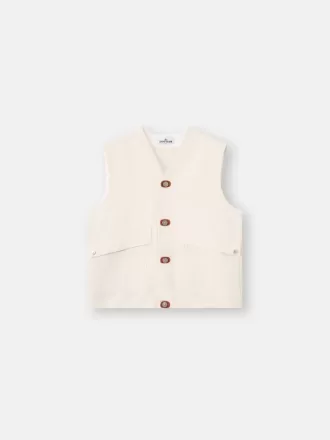 Gilet con chiusura a bottoni e toppe in gomma