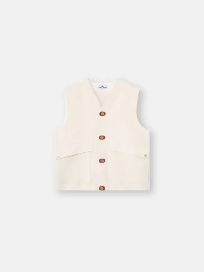 Gilet con chiusura a bottoni e toppe in gomma Gilet con chiusura a bottoni e toppe in gomma