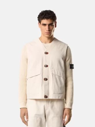Gilet con chiusura a bottoni e toppe in gomma