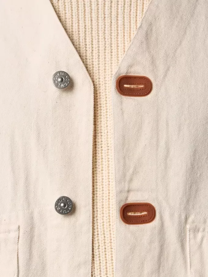 Gilet con chiusura a bottoni e toppe in gomma Gilet con chiusura a bottoni e toppe in gomma