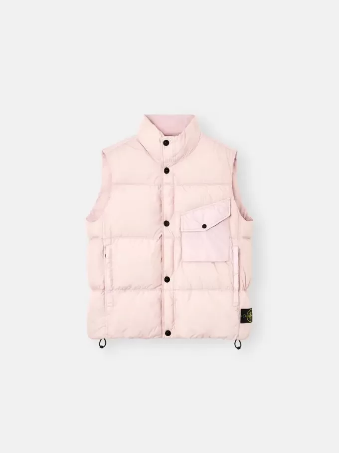 Gilet in piuma con resistenza al vento e tasche con cerniera Gilet in piuma con resistenza al vento e tasche con cerniera