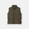 Gilet in piuma con resistenza al vento e tasche con cerniera