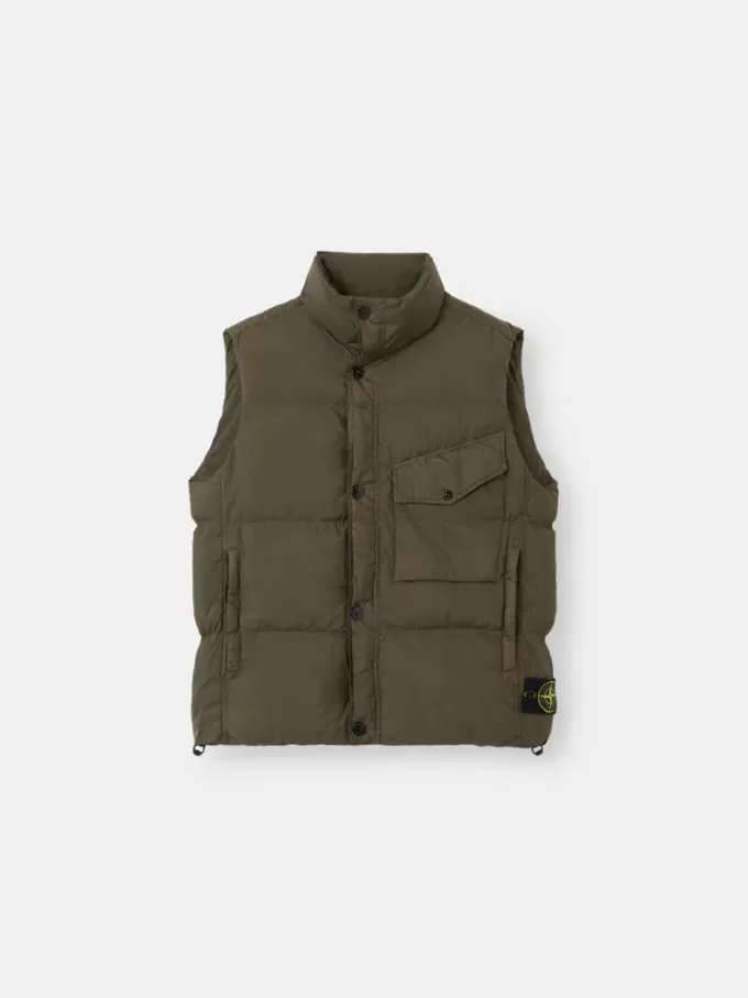 Gilet in piuma con resistenza al vento e tasche con cerniera