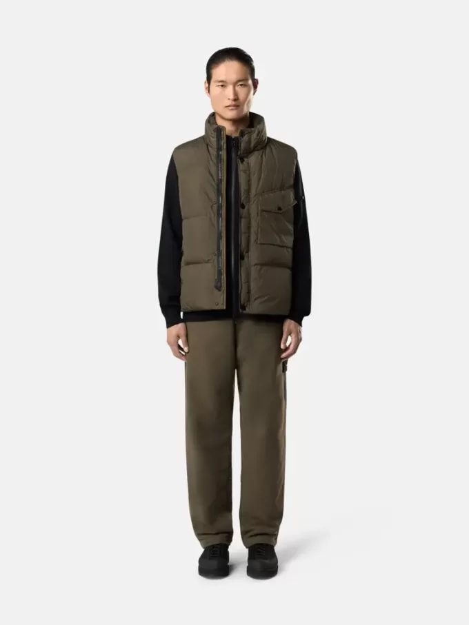 Gilet in piuma con resistenza al vento e tasche con cerniera