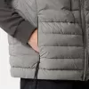 Gilet in piuma con tunnel senza cuciture e trattamento anti-caduta.