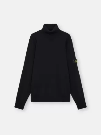 Maglione a collo alto con bordi a costine Maglione a collo alto con bordi a costine