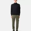 Maglione a collo alto con bordi a costine