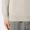 Maglione a collo alto con bordi a costine