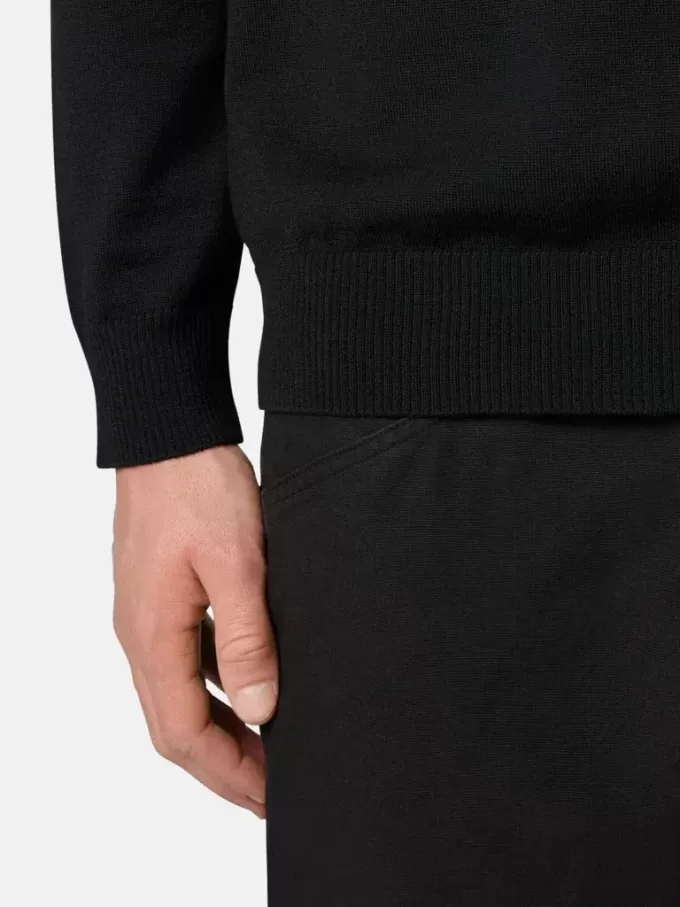 Maglione a collo alto con bordi a costine