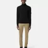 Maglione a collo alto con bordi a costine sottili Maglione a collo alto con bordi a costine sottili