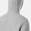 Maglione con cappuccio e zip, tasche e lavorazione a coste