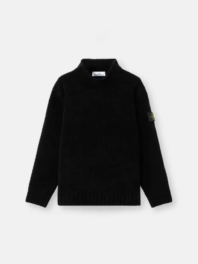Maglione con collo alto e dettagli a cuciture rovesciate