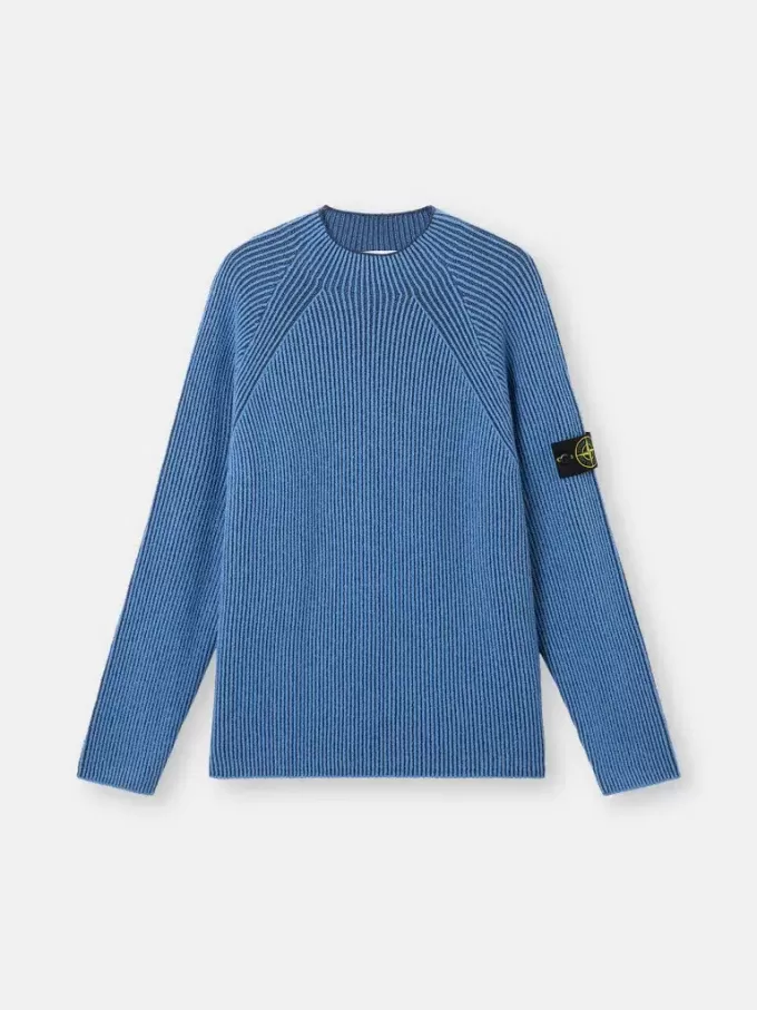 Maglione con collo alto e texture a costine vanisé Maglione con collo alto e texture a costine vanisé