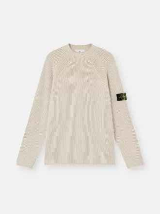 Maglione con collo alto e texture a costine vanisé Maglione con collo alto e texture a costine vanisé