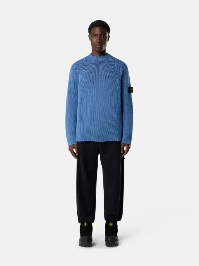 Maglione con collo alto e texture a costine vanisé Maglione con collo alto e texture a costine vanisé