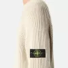 Maglione con collo alto e texture a costine vanisé Maglione con collo alto e texture a costine vanisé