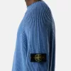 Maglione con collo alto e texture a costine vanisé Maglione con collo alto e texture a costine vanisé
