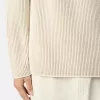 Maglione con collo alto e texture a costine vanisé Maglione con collo alto e texture a costine vanisé